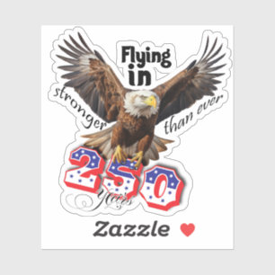 Pegatina Águila Patriótica Americana Audaz USA 250 Años
