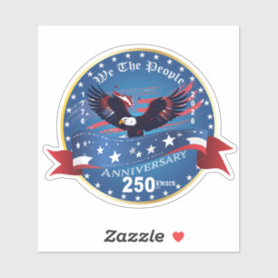 Pegatina Águila Patriótica Audaz Americana Aniversario EE. 