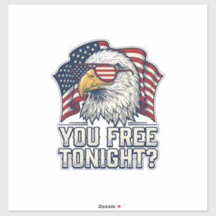 Pegatina Águila Patriótica Estás Libre Esta Noche Camiseta