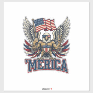 Pegatina Águila Patriótica Merica Camiseta Diseño Vector Vi