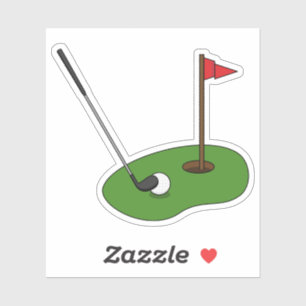 Pegatina Agujero del campo de golf con bandera
