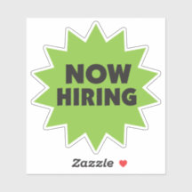 Ahora contratando negro sobre el estallido verde