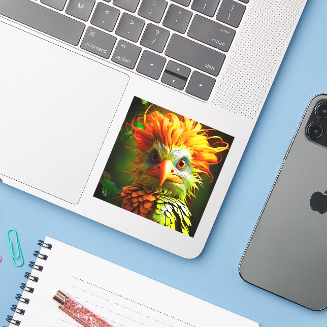 Pegatina Ai Artsy Bird (Ordenado portátil con iPhone)