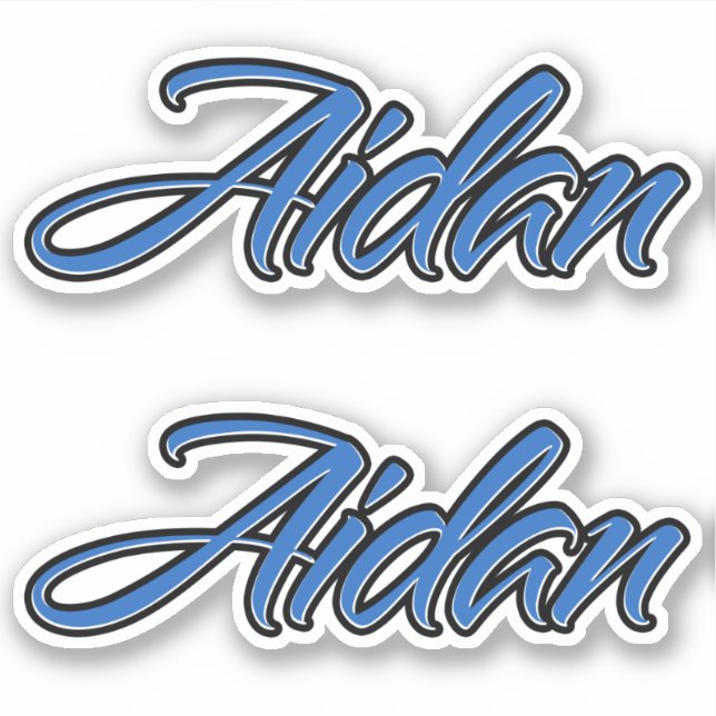Pegatina Aidan Name blue Aufkleber Sticker Stickerset (Anverso)
