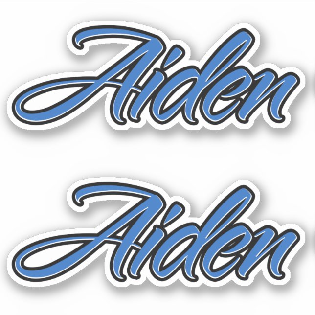 Pegatina Aiden Name blue Aufkleber Sticker Stickerset (Anverso)