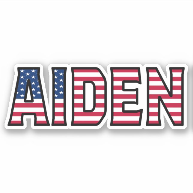 Pegatina Aiden Name Vorname USA Sticker Stickerset (Anverso)