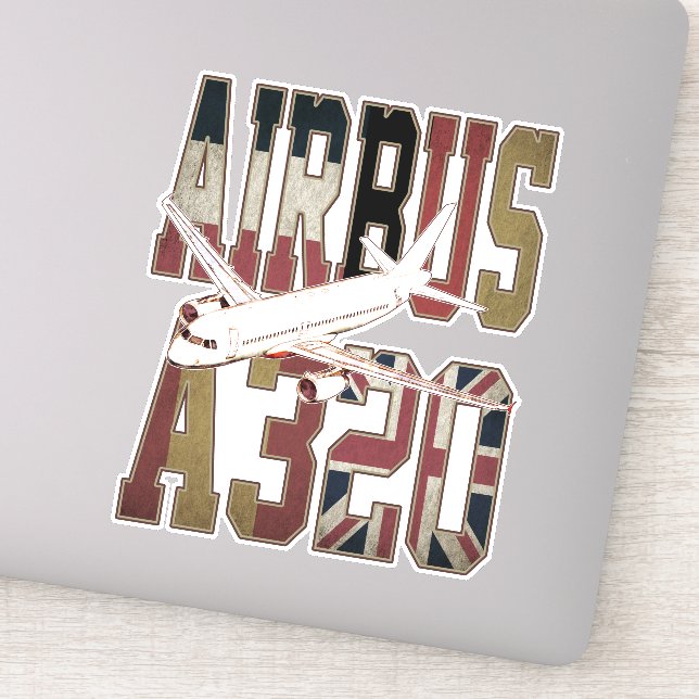 Pegatina Airbus a320 Jetliner. Banderas europeas antiguas (Detalle)