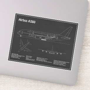 Pegatina Airbus a380 - Planes de dibujo del plano aéreo PD