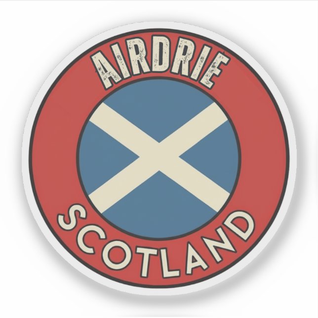 Pegatina Airdrie, Escocia (Anverso)