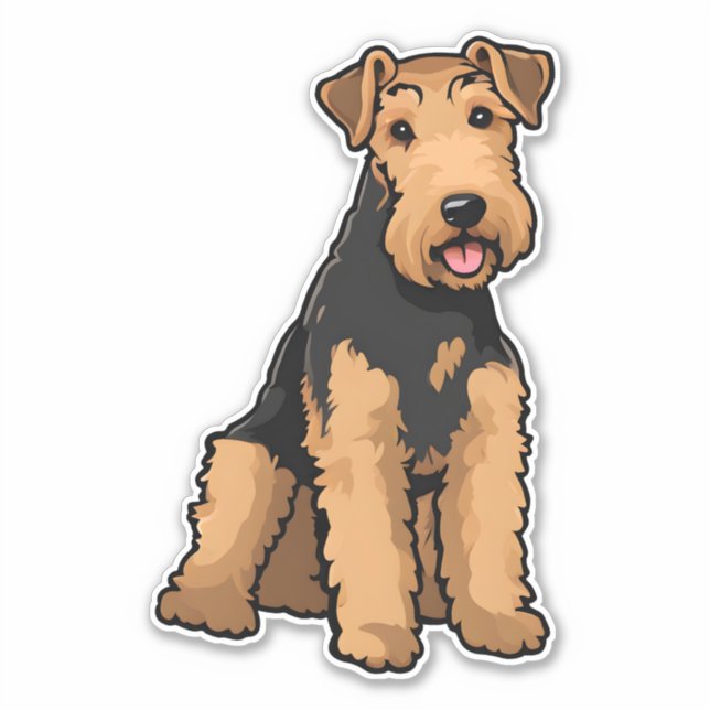 Pegatina Airedale Terrier (Anverso)