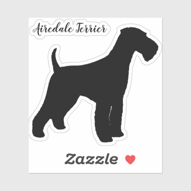 Pegatina Airedale Terrier Silhouette Perro Raza Vinyl (Hoja)