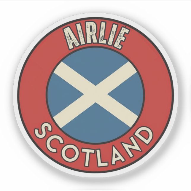 Pegatina Airlie, Escocia (Anverso)