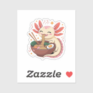 Pegatina Ajolote Adorable Come Fideos Ramen