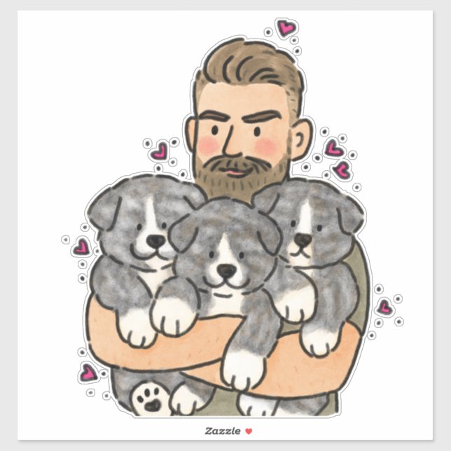 Pegatina Akita Inu Japonés Atigrado (Hoja)