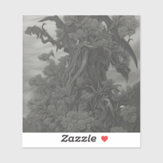 Pegatina Al otro lado del jardín, alargado y salvaje