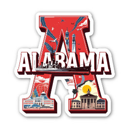 Pegatina Alabama State Sticker | Landmarks & History Design