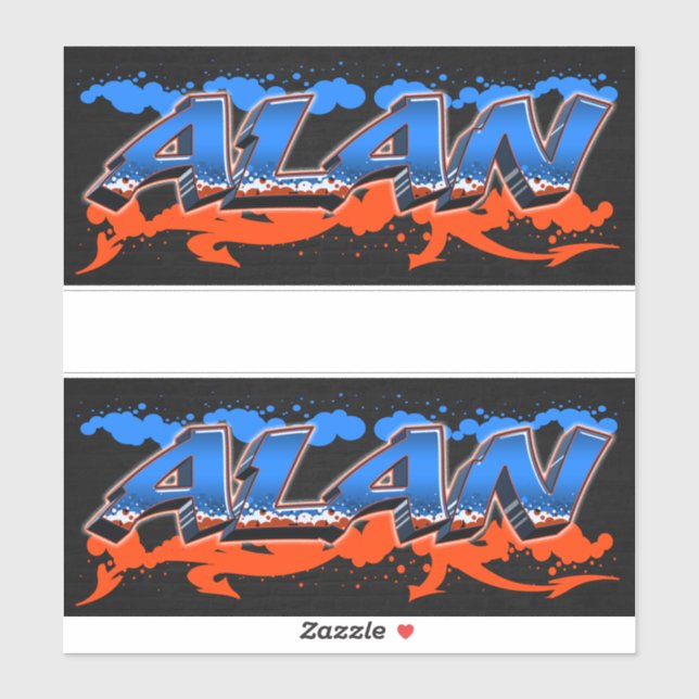 Pegatina Alan Vorname Name Graffiti Aufkleber Sticker (Hoja)