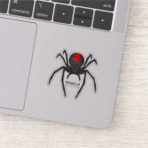Pegatina Alarmante ilustracion personalizado de araña de vi