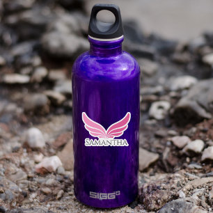 Pegatina Alas rosadas lindas y femeninas de Aviación 