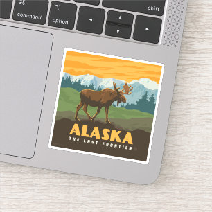 Pegatina Alaska   Frontier Moose