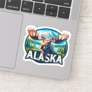 Pegatina Alaska, Moose,