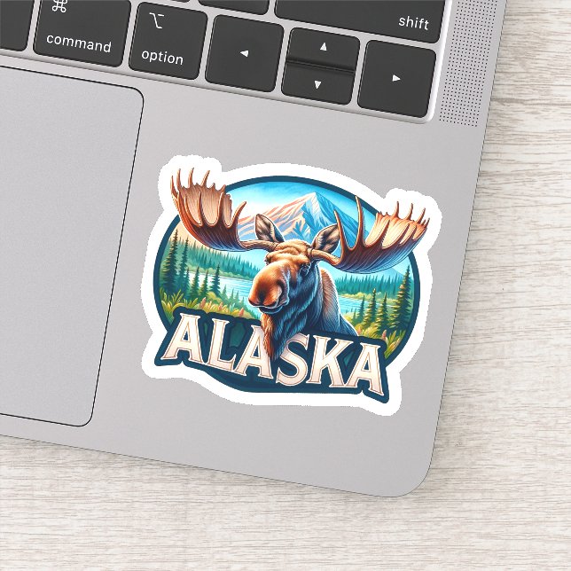 Pegatina Alaska, Moose, (Detalle)