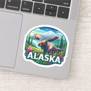 Pegatina Alaska, Moose,