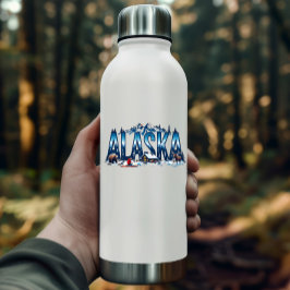 Pegatina Alaska Wilderness Sticker | Winter Cabin Landscape