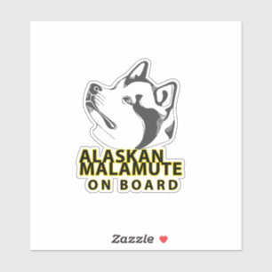 Pegatina Alaskan Malamute a bordo