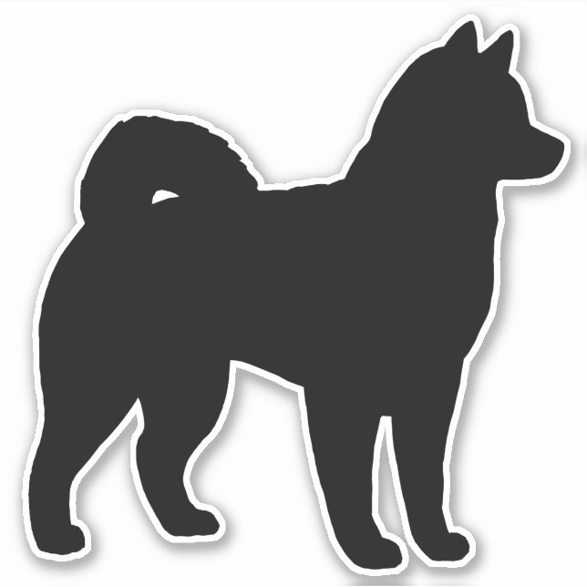 Pegatina Alaskan Malamute Perro Rama Silhouette Vinyl (Anverso)