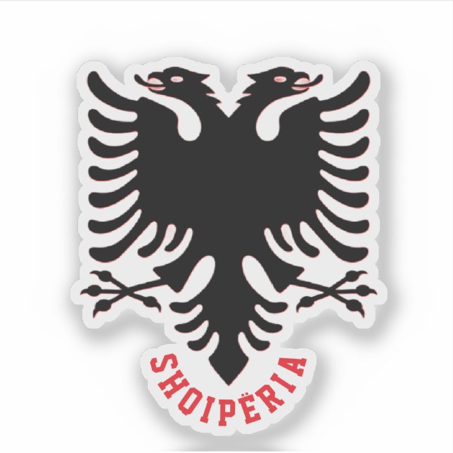 Pegatina Albania Águila Doble Cabeza (Anverso)