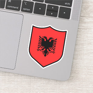 Pegatina Albania Bandera Emblem Patriótico Viajes
