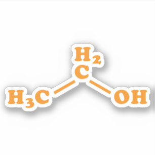 Pegatina Alcohol Etanol Fórmula química molecular