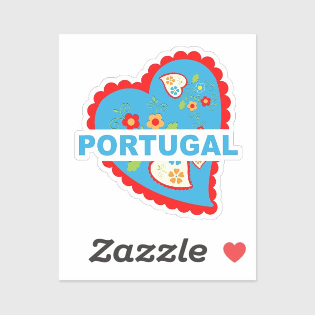 Pegatina Alegre corazón portugués (Hoja)