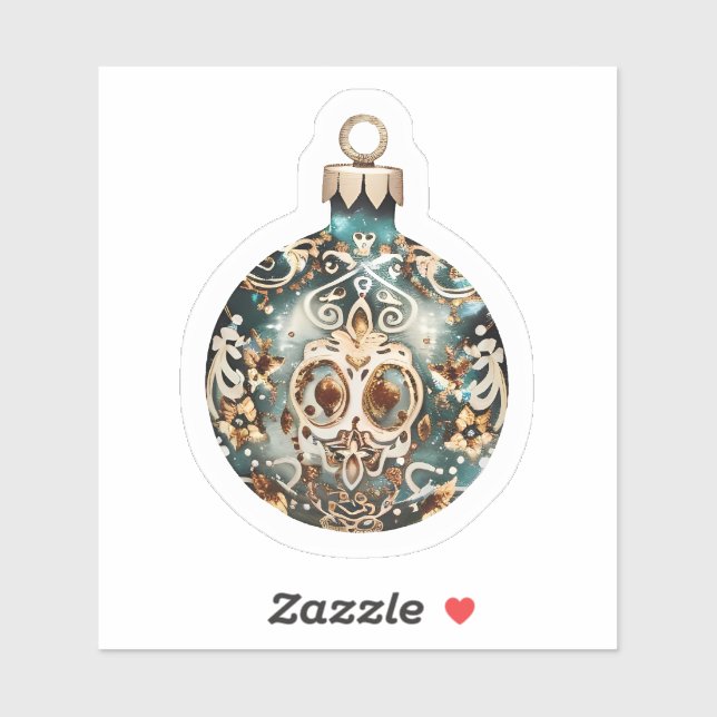 Pegatina Alegre ornamento navideño: bellamente diseñado (Hoja)