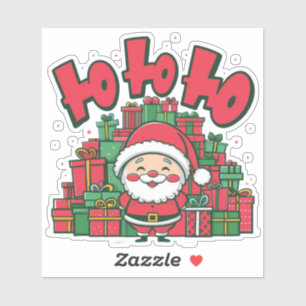 Pegatina Alegre Papá Noel de Dibujos Animados Navidad