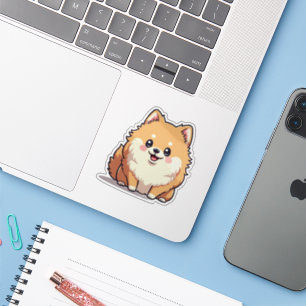 Pegatina Alegre Pomerania, Kawaii Fluff, Pequeña
