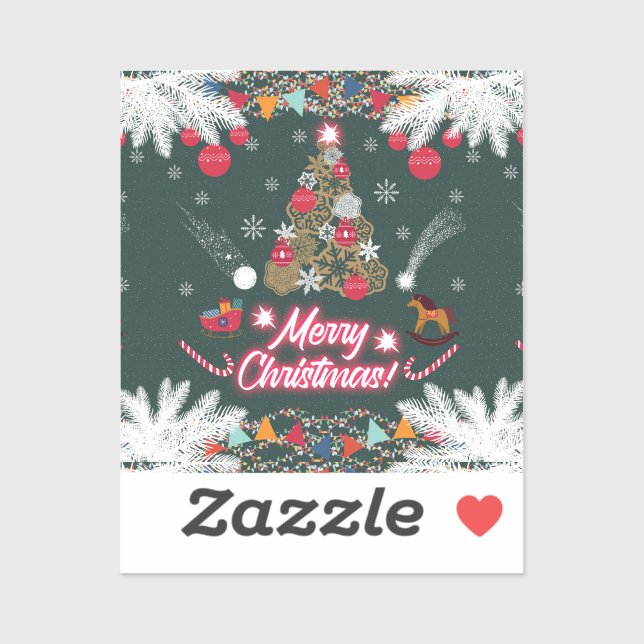 Pegatina Alegría eterna de los Navidades (Hoja)