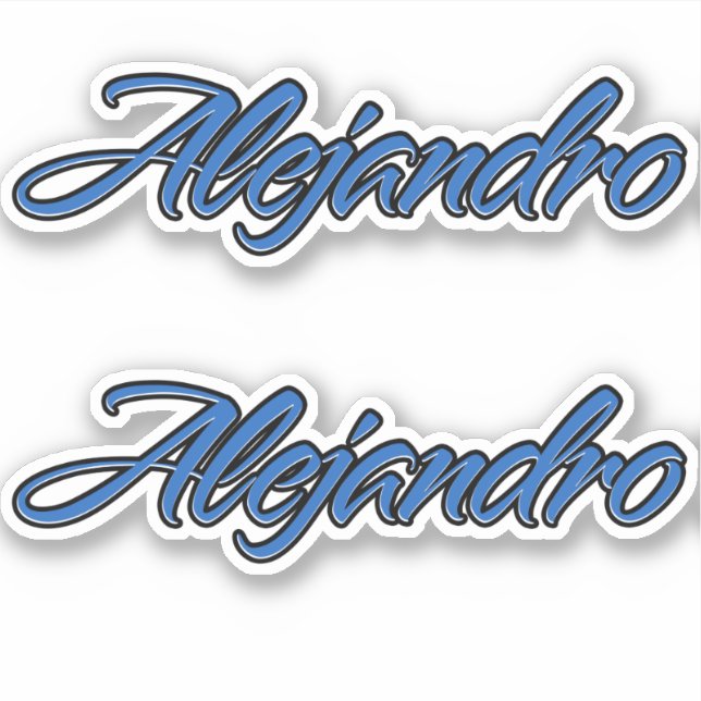 Pegatina Alejandro Name blue Aufkleber Sticker Stickerset (Anverso)
