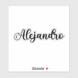 Pegatina Alejandro Name - Caligrafía manuscrita