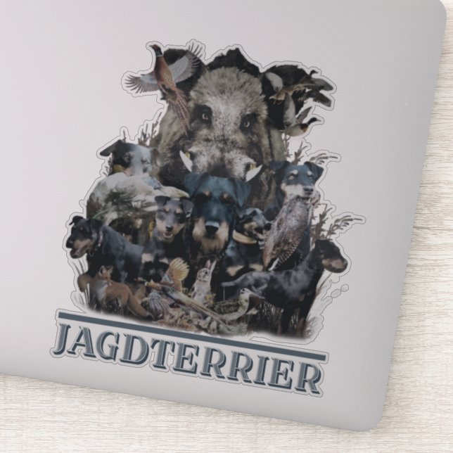 Pegatina alemán Jagdterrier (Detalle)