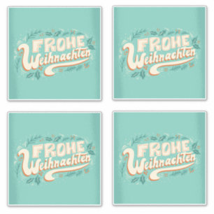 PEGATINA ALEMÁN MERRY CHRISTMAS LETTERING FROHE WEIHNACHTEN