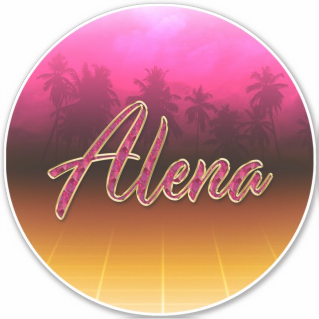 Pegatina Alena Vorname Name golden pink Aufkleber Sticker (Anverso)