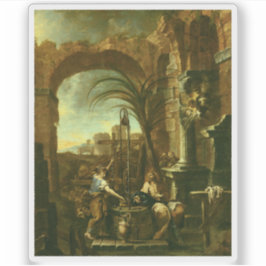 Pegatina Alessandro Magnasco - Cristo y la mujer samaritana