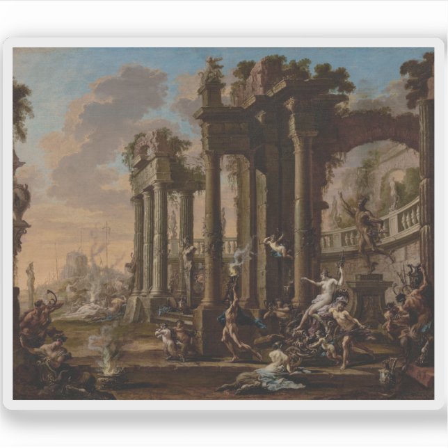 Pegatina Alessandro Magnasco - El triunfo de Venus (Anverso)