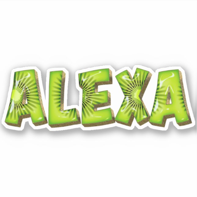 Pegatina Alexa Name Kiwi Design Aufkleber Sticker (Anverso)