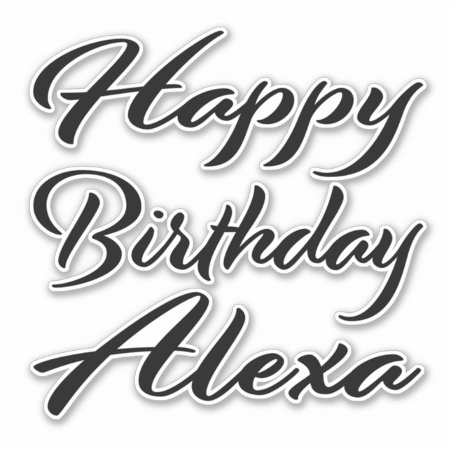 Pegatina Alexa Name Vorname black Sticker Geburtstag (Anverso)