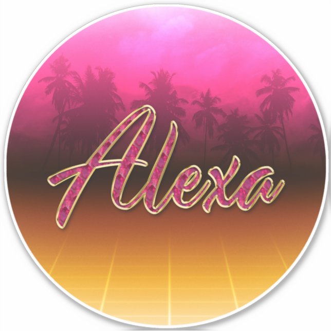 Pegatina Alexa Vorname Name golden pink Aufkleber Sticker (Anverso)