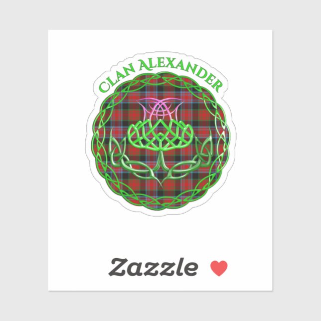 Pegatina Alexander Scottish Tartán Celtic Thistle (Hoja)