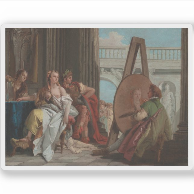 Pegatina Alexander the Great&Campaspe en el Apelles Studio (Anverso)